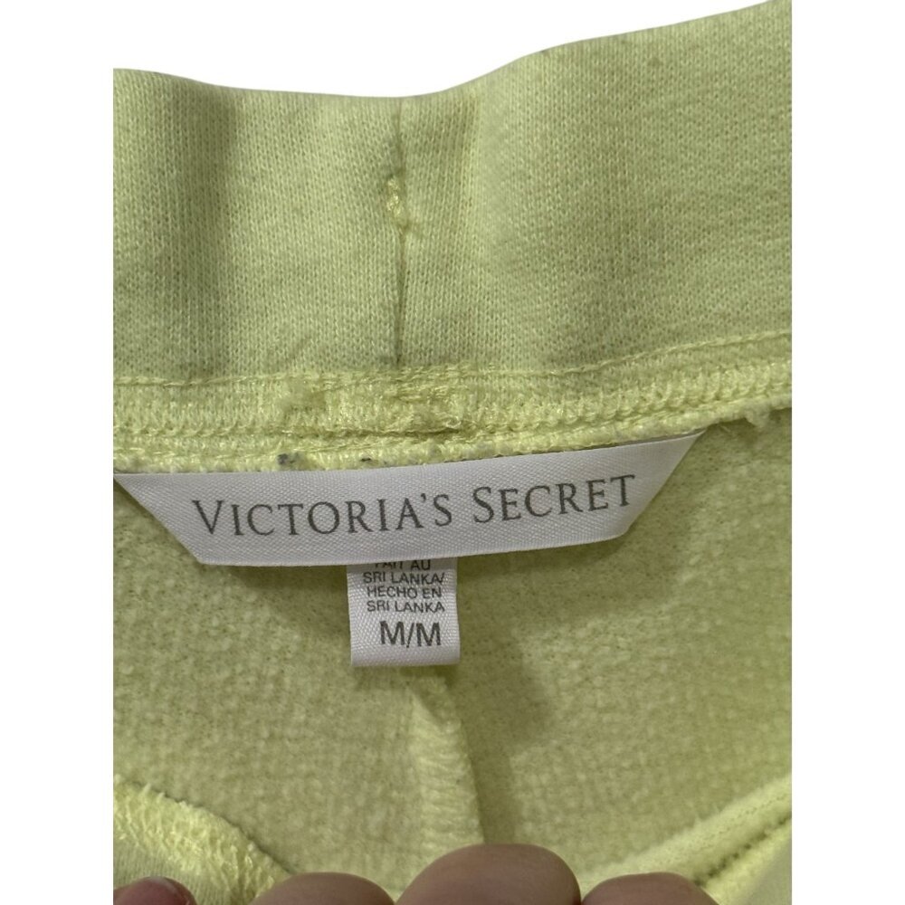 Victorias Secret Yellow Angel Sequin Heart Sweatpants & Hoodie Top L/ bottom M - Picture 5 of 9